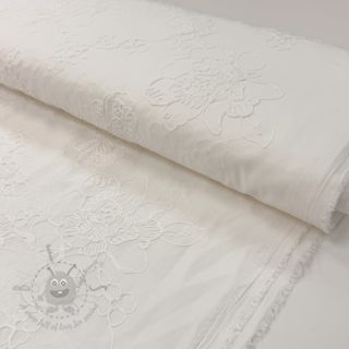 Pamuk VOILE EMBROIDERY Flowers white