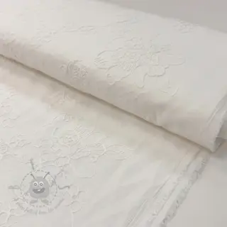 Pamuk VOILE EMBROIDERY Flowers white