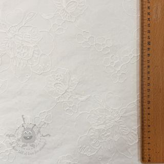 Pamuk VOILE EMBROIDERY Flowers white