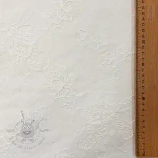 Pamuk VOILE EMBROIDERY Flowers white