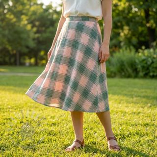 Viskoza CRINKLE Check peach