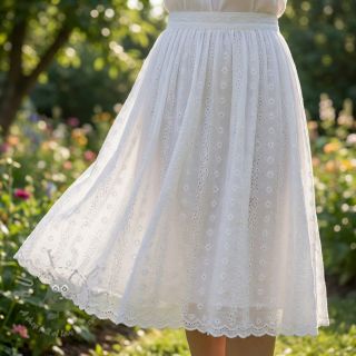 Pamuk EMBROIDERY TWO-SIDE SCALLOP Neo white