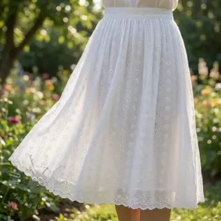 Pamuk EMBROIDERY TWO-SIDE SCALLOP Neo white