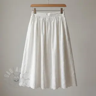 Pamuk EMBROIDERY TWO-SIDE SCALLOP Simi white