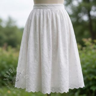 Pamuk EMBROIDERY TWO-SIDE SCALLOP Verena white