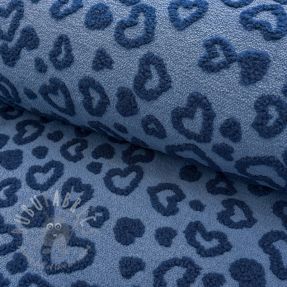 Tkanina za kapute TEDDY Hearts jeans