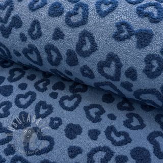 Tkanina za kapute TEDDY Hearts jeans