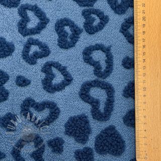 Tkanina za kapute TEDDY Hearts jeans