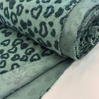 Tkanina za kapute TEDDY Hearts old green