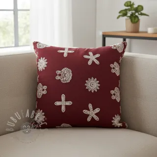 Pamuk EMBROIDERY Sea ornaments bordeaux