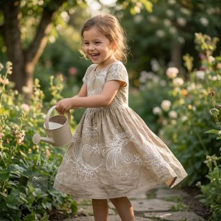 Pamuk VOILE EMBROIDERY Kokka natural