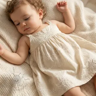 Pamuk VOILE EMBROIDERY Kokka natural