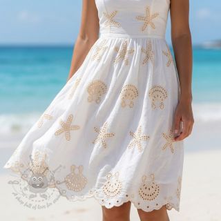 Pamuk EMBROIDERY Sea ornaments white