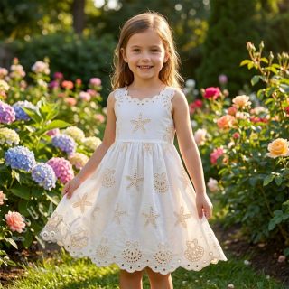 Pamuk EMBROIDERY Sea ornaments white