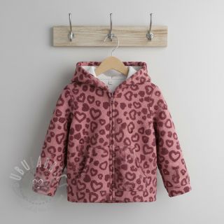 Tkanina za kapute TEDDY Hearts old pink