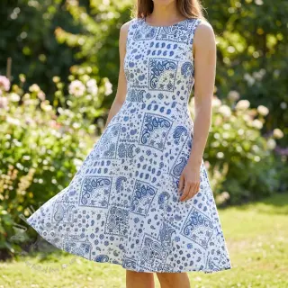 Pamuk Kansas blanc blue