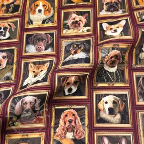 Dekorativna tkanina Dogs golden age digital print