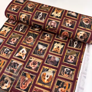 Dekorativna tkanina Dogs golden age digital print