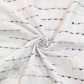 Pamučna tkanina DOBBY CRINKLE Stripe white
