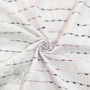 Pamučna tkanina DOBBY CRINKLE Stripe white
