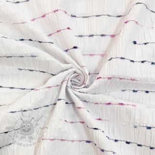 Pamučna tkanina DOBBY CRINKLE Stripe white