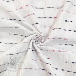 Pamučna tkanina DOBBY CRINKLE Stripe white