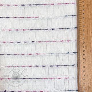 Pamučna tkanina DOBBY CRINKLE Stripe white