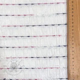 Pamučna tkanina DOBBY CRINKLE Stripe white