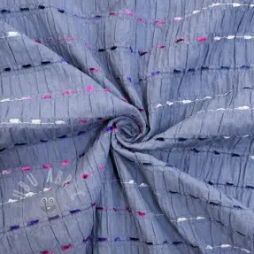 Pamučna tkanina DOBBY CRINKLE Stripe jeans