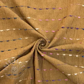 Pamučna tkanina DOBBY CRINKLE Stripe camel