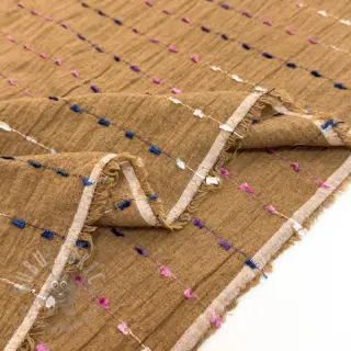 Pamučna tkanina DOBBY CRINKLE Stripe camel