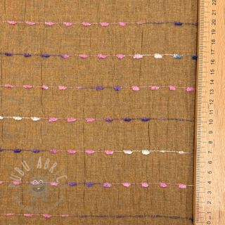 Pamučna tkanina DOBBY CRINKLE Stripe camel