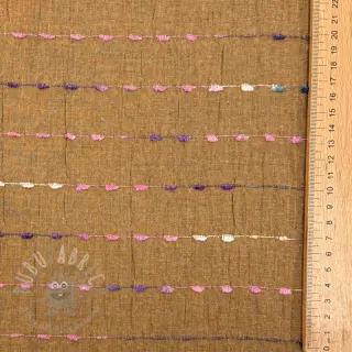 Pamučna tkanina DOBBY CRINKLE Stripe camel