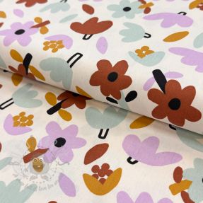 Pamuk Flowers natural/lavender by JENNIFER BOURON ORGANIC