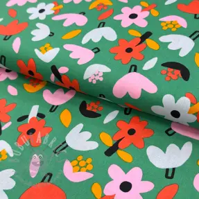 Pamuk Flowers green by JENNIFER BOURON ORGANIC
