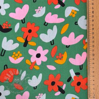 Pamuk Flowers green by JENNIFER BOURON ORGANIC