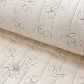 Tetra Tkanina/Muslin STEPPED Cherries natural