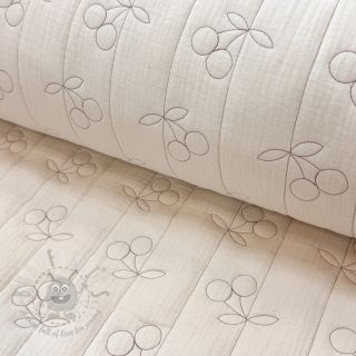 Tetra Tkanina/Muslin STEPPED Cherries natural