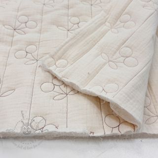 Tetra Tkanina/Muslin STEPPED Cherries natural