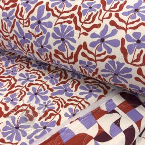 Tetra Tkanina/Muslin STEPPED Flowers natural