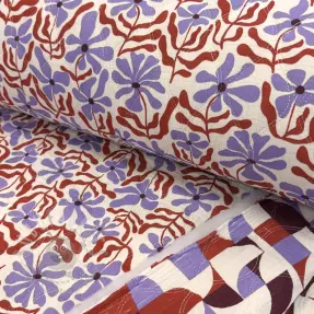 Tetra Tkanina/Muslin STEPPED Flowers natural