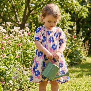 Tetra Tkanina/Muslin Flowers blue by JENNIFER BOURON ORGANIC