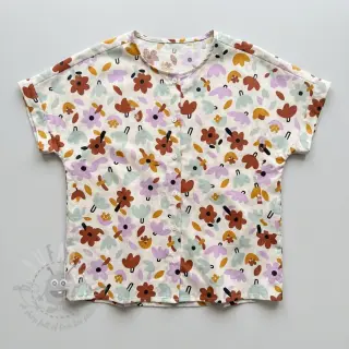 Pamuk Flowers natural/lavender by JENNIFER BOURON ORGANIC