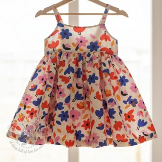 Pamuk Flowers natural/blue by JENNIFER BOURON ORGANIC