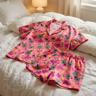 Pamuk Flowers pink by JENNIFER BOURON ORGANIC