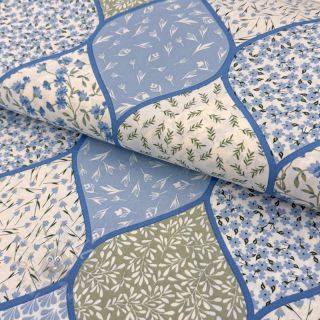 Pamuk Flowers patchwork baby blue