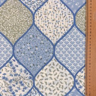 Pamuk Flowers patchwork baby blue