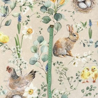 Dekorativna tkanina Happy spring scene digital print