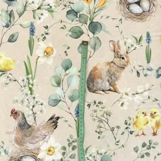 Dekorativna tkanina Happy spring scene digital print