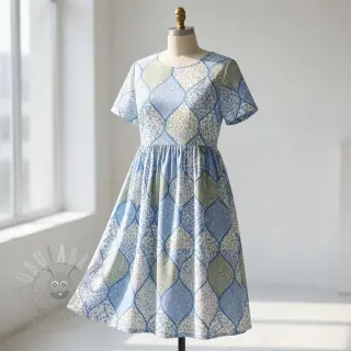 Pamuk Flowers patchwork baby blue